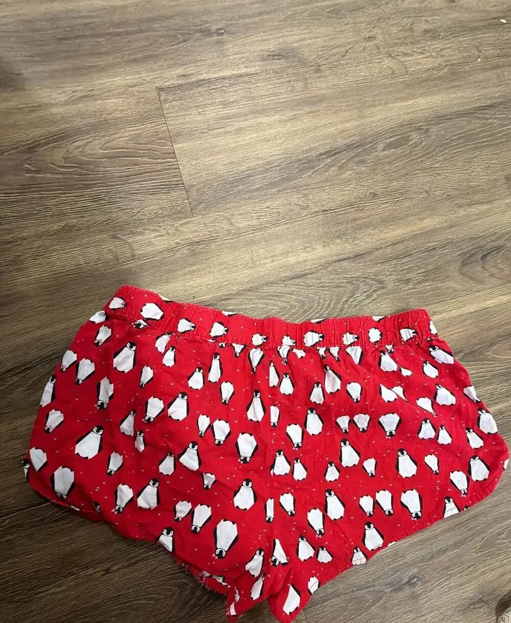 Aerie Women's Red Penguin Print Pajama Sleep Shorts
